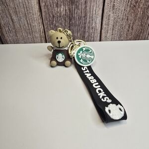 Brown Fashion Keychain with Starbucks Logo